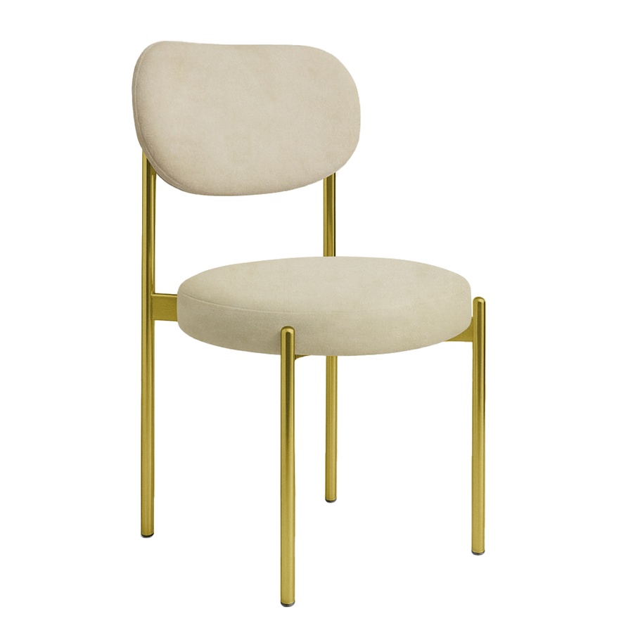 Стул "Марсель" золотой, миндальный латте бархат - Фото миниатюра 1
