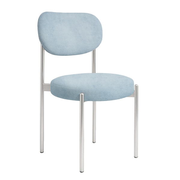 Стул "Марсель" серебряный, аквамарин бархат