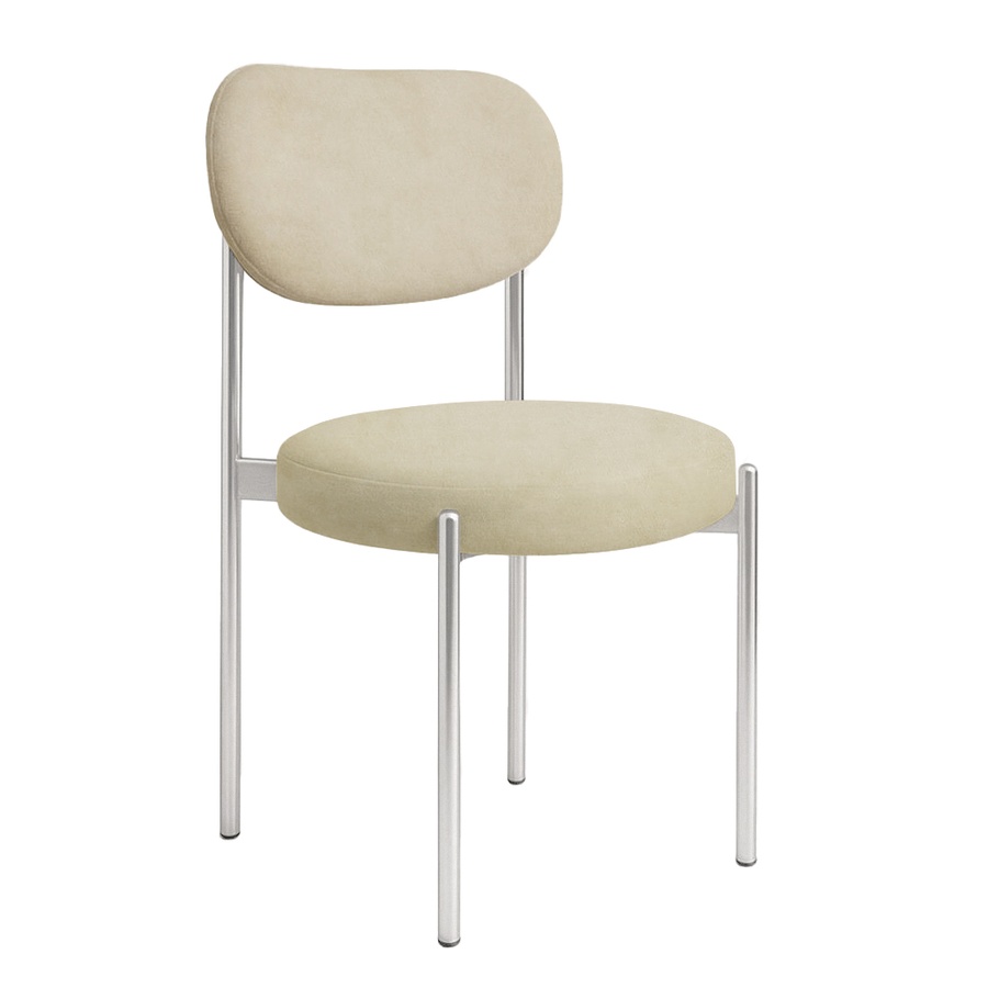 Стул "Марсель" серебряный, миндальный латте бархат - Фото миниатюра 1