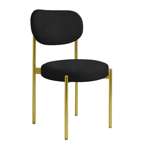 Стул "Марсель" золотой, черный бархат