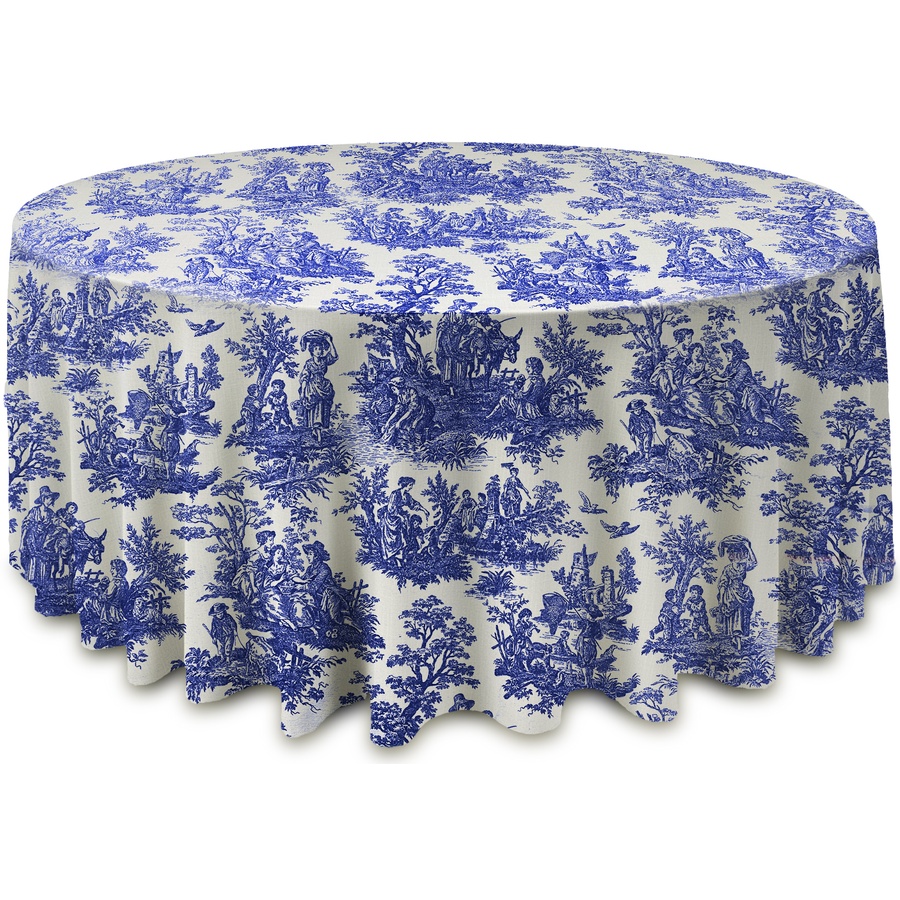 Скатерть "Каппа" Диор синяя круглая  - Фото миниатюра 2