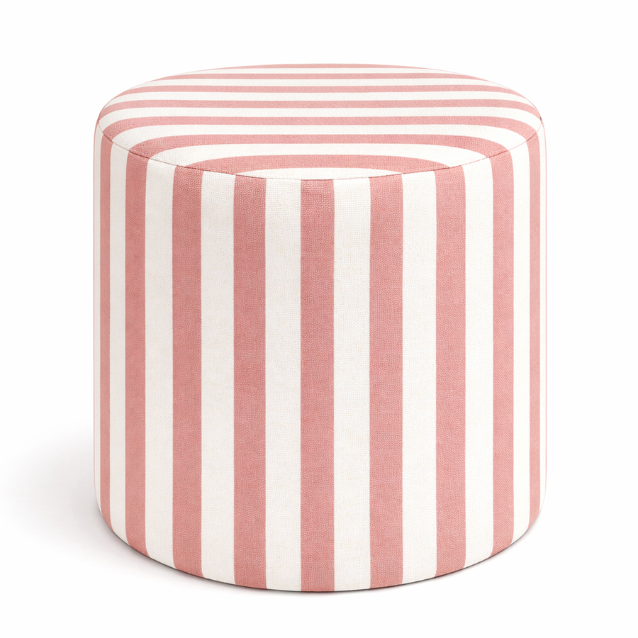 Пуфик "Лайн" мини пудровая полоска  - Фото миниатюра 1