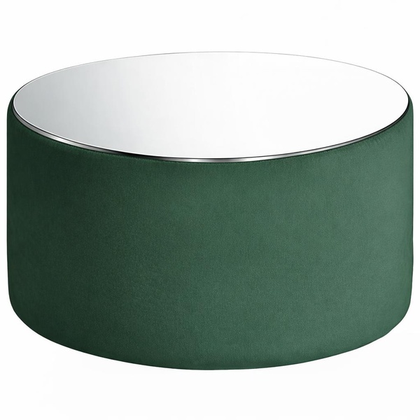Столик пуфик "Фуфик" миди зеленый малахит бархат
