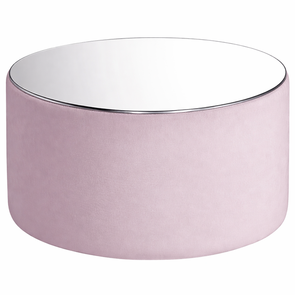 Столик пуфик "Фуфик" миди бледно-розовый бархат