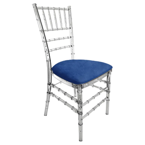 Стул "Тиффани" прозрачный, синий Ван Гога бархат