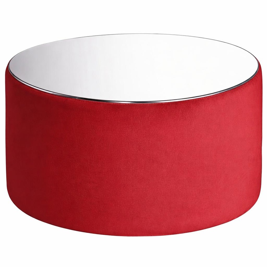 Столик пуфик "Фуфик" миди клубничный бархат - Фото миниатюра 1