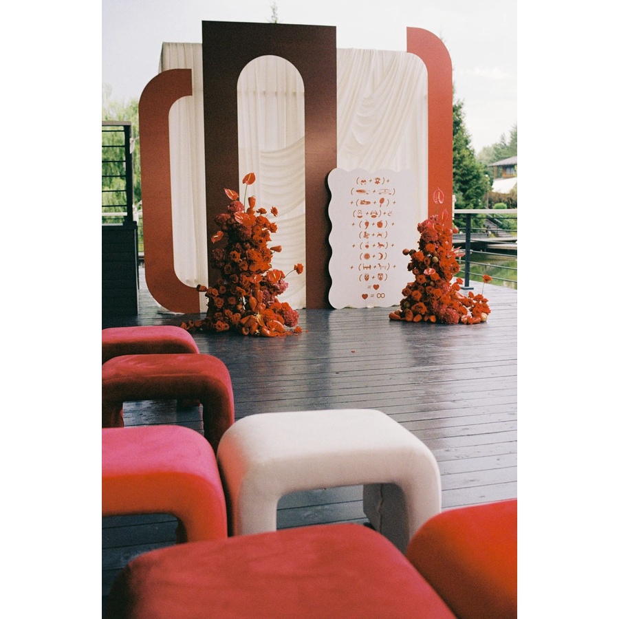 Пуфик "Боу" мини гранатовый бархат - Фото миниатюра 4