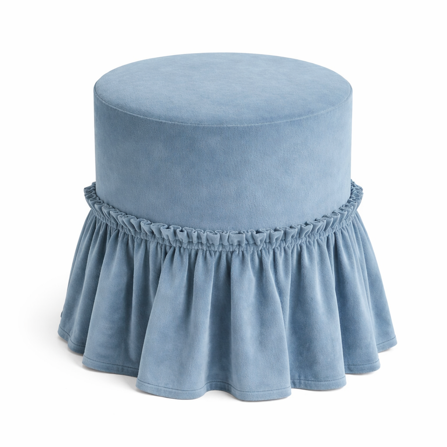 Пуфик "Рюфик" голубой сапфир бархат - Фото миниатюра 1