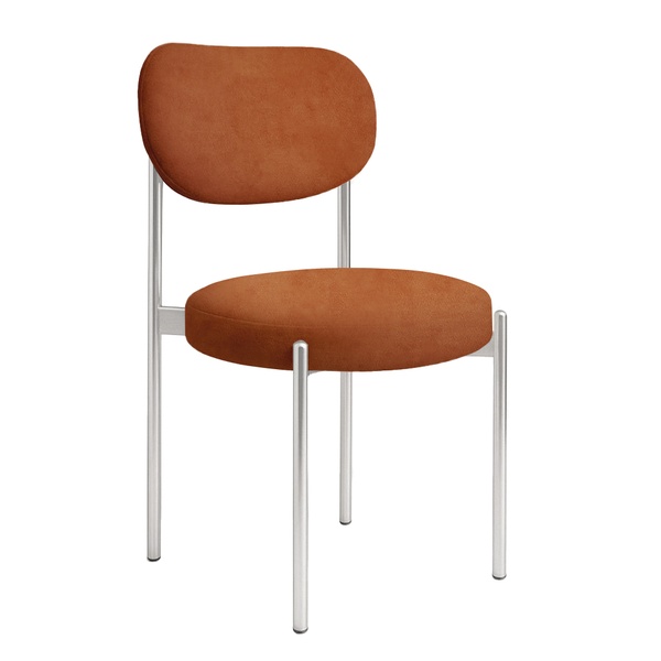 Стул "Марсель" серебряный, рыжая лиса бархат