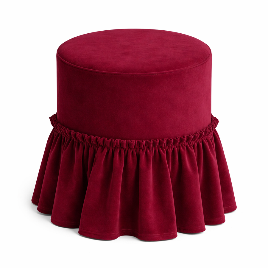 Пуфик "Рюфик" гранатовый бархат  - Фото миниатюра 1