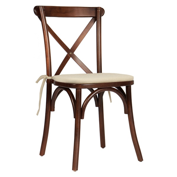 Стул "Кроссбэк" старинный орех, подушка мягкая овсяное молоко