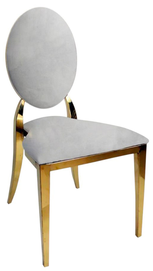 Стул "Вашингтон" золотой, серый бархат