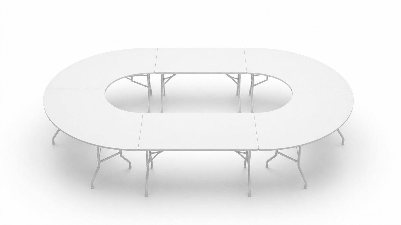 Банкетный стол "Вольф" овал белый малый