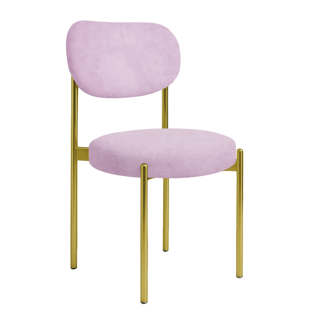 Стул "Марсель" золотой, сиреневая дымка бархат - Фото основное 1