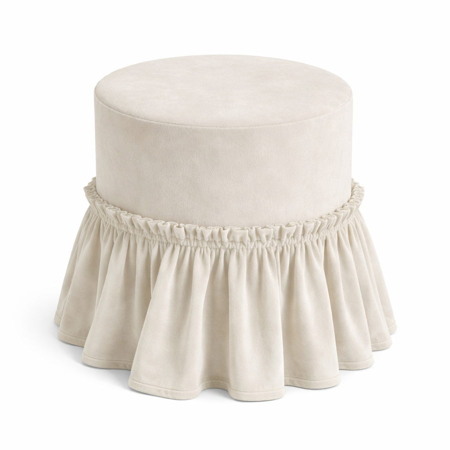 Пуфик "Рюфик" жемчужный бархат - Фото основное 1