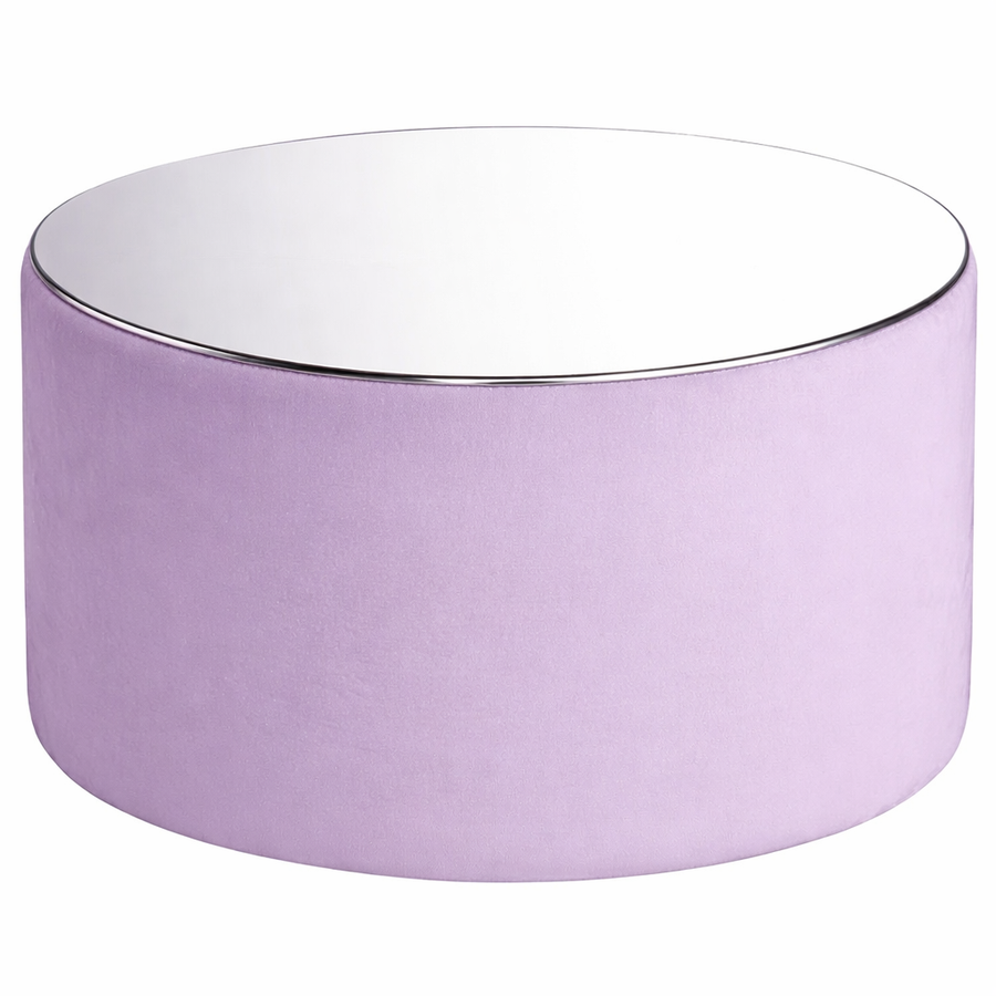 Столик пуфик "Фуфик" миди сиреневая дымка бархат - Фото миниатюра 1