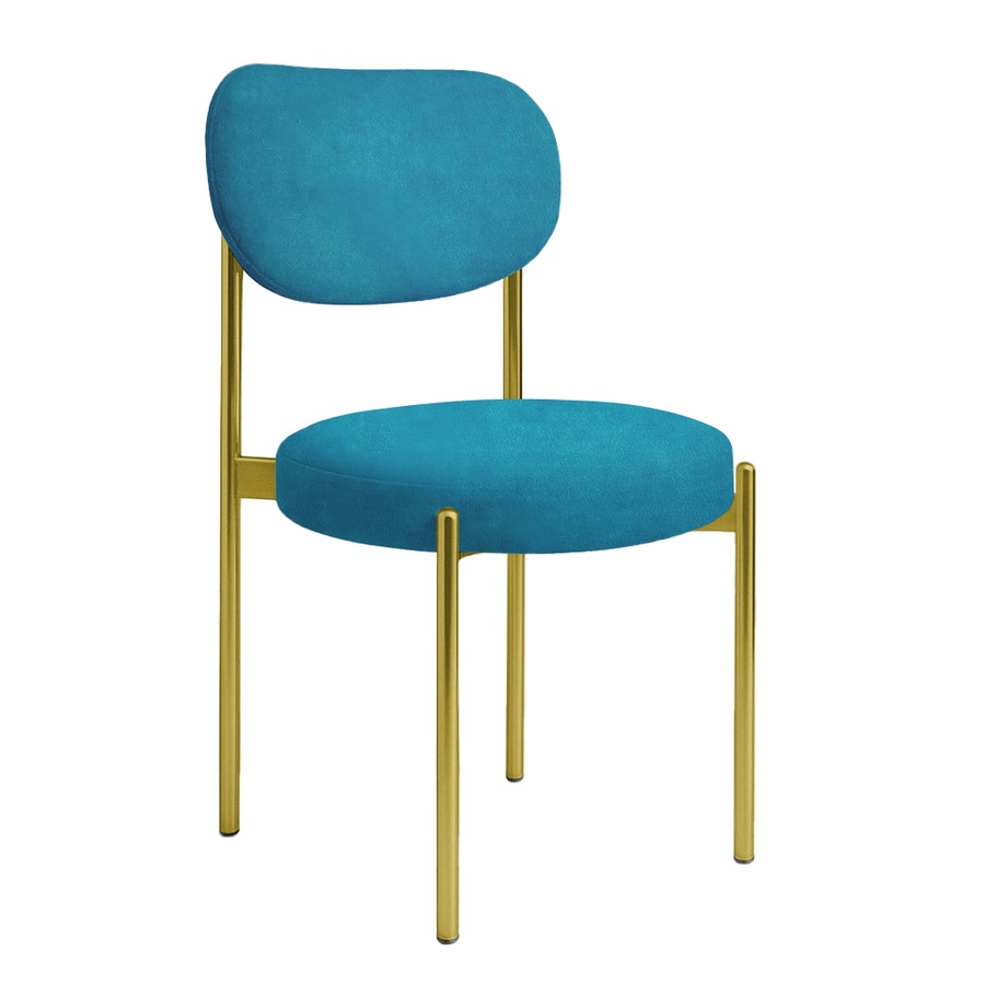 Стул "Марсель" золотой, тихий океан бархат - Фото миниатюра 1