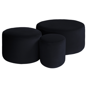 Набор пуфов "Фуфик" | черный бархат