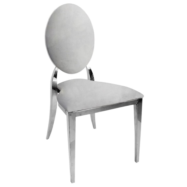 Стул "Вашингтон" серебряный, серый бархат