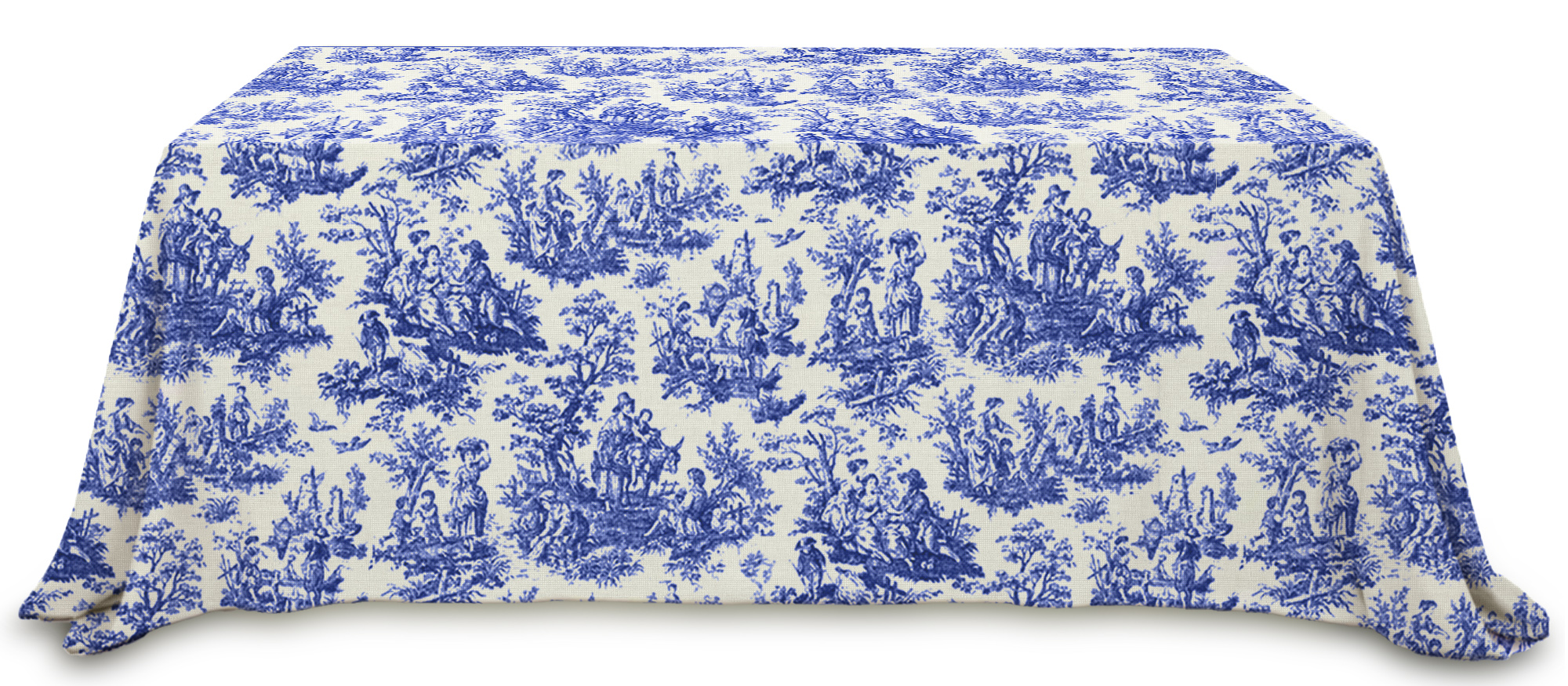 Скатерть "Каппа" Диор синяя прямоугольная  - Фото миниатюра 1