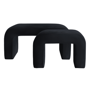 Набор пуфов "Боу" | черный бархат