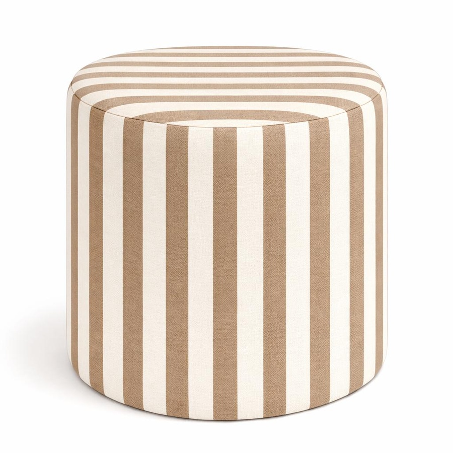 Пуфик "Лайн" мини бежевая полоска - Фото основное 1