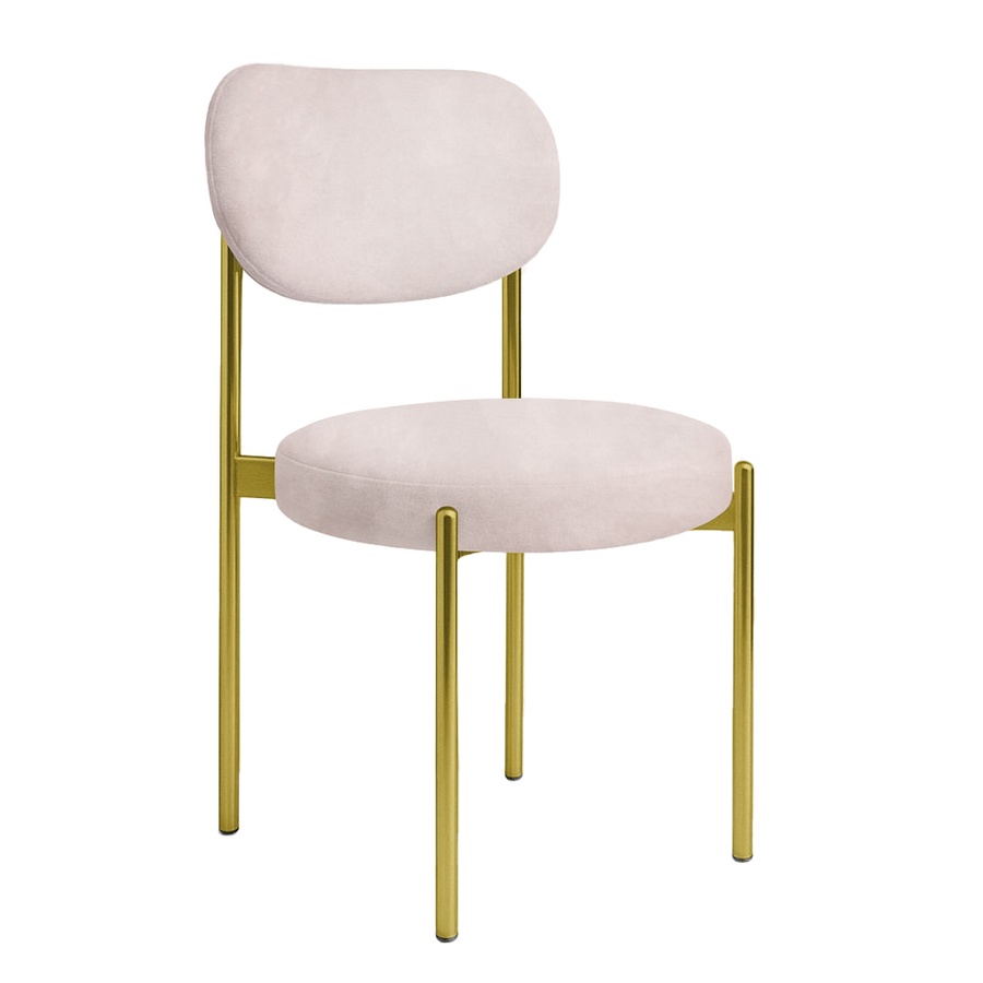 Стул "Марсель" золотой, бледно-розовый бархат - Фото миниатюра 1