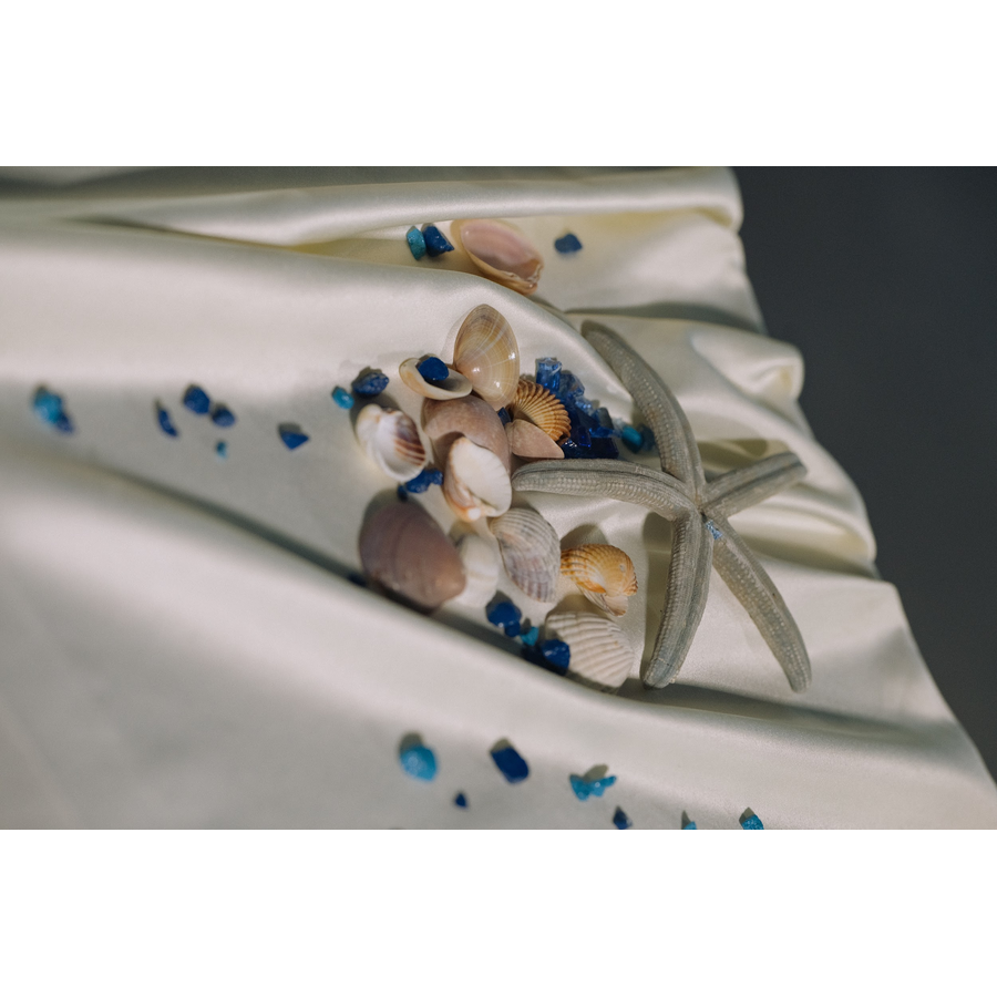 Скатерть "Шелк" айвори круглая - Фото миниатюра 2