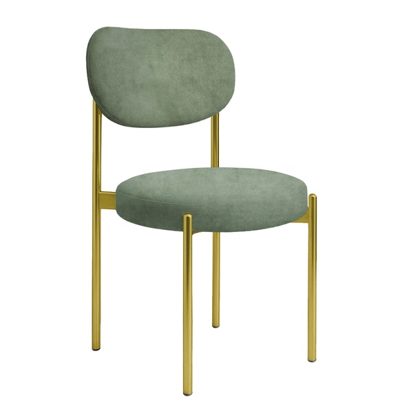 Стул "Марсель" золотой, шалфей серебристый бархат