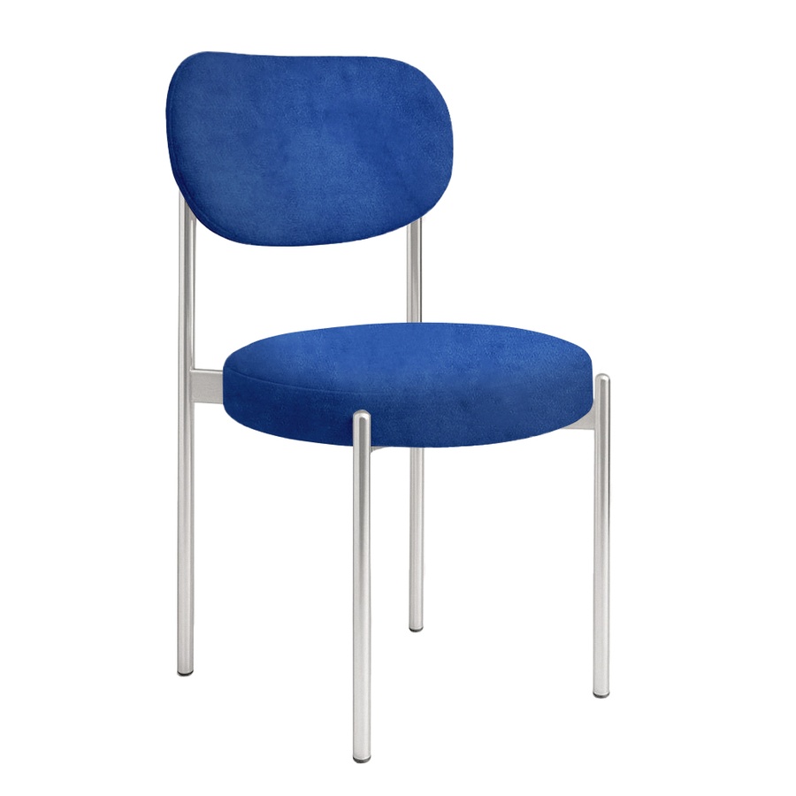 Стул "Марсель" серебряный, синий Ван Гога бархат - Фото миниатюра 1