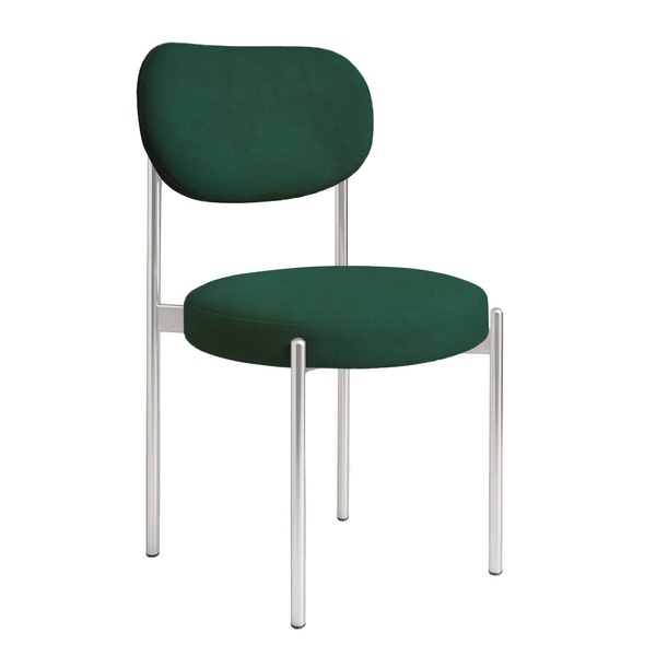 Стул "Марсель" серебряный, зеленый малахит бархат