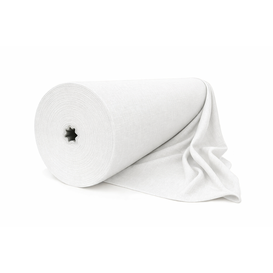 Рулон лен фактурный (имитация) белый - Фото миниатюра 1