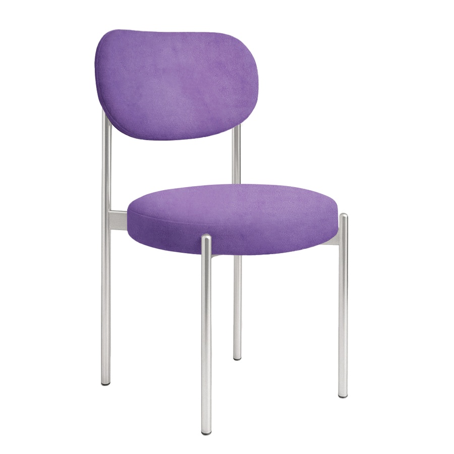 Стул "Марсель" серебряный, фиолетовый люпин бархат - Фото миниатюра 1