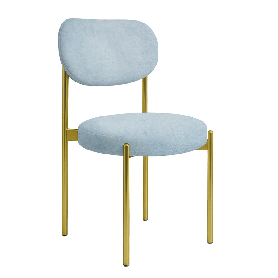 Стул "Марсель" золотой, аквамарин бархат - Фото миниатюра 1