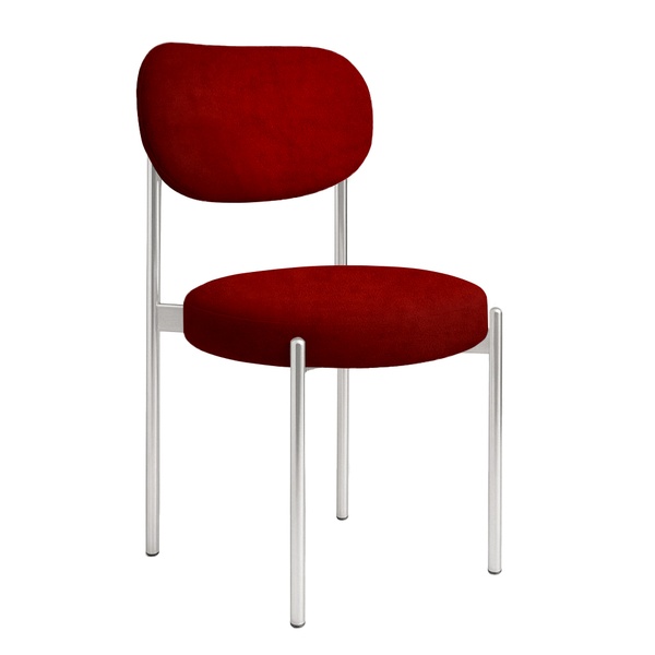 Стул "Марсель" серебряный, гранатовый бархат