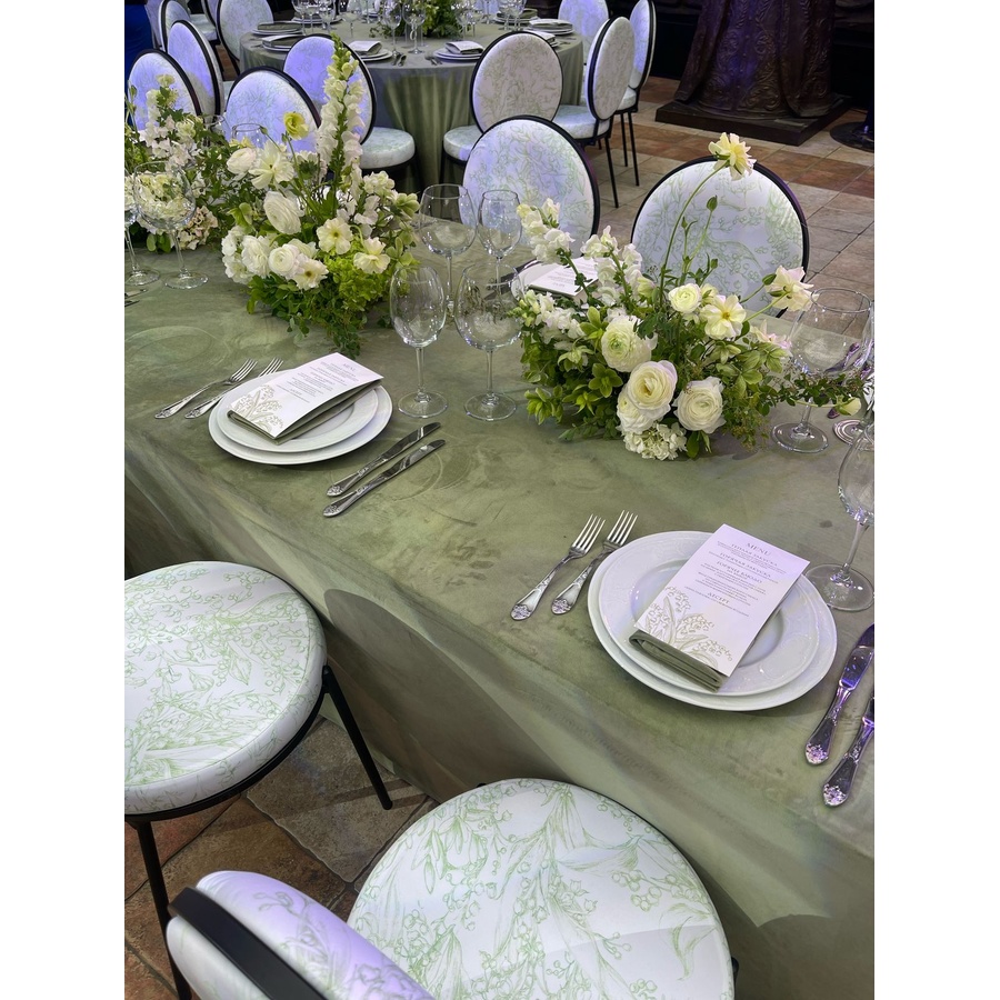 Скатерть бархатная "Бета+" светло-зеленая прямоугольная - Фото миниатюра 5