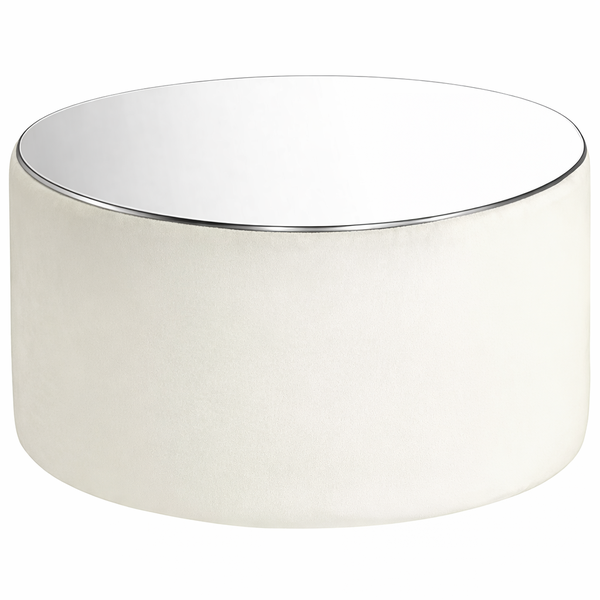 Столик пуфик "Фуфик" миди жемчужный бархат