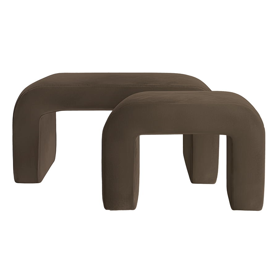 Набор пуфов "Боу" | шоколадный бархат - Фото миниатюра 1