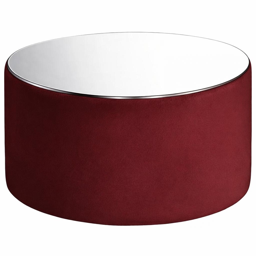 Столик пуфик "Фуфик" миди гранатовый бархат - Фото миниатюра 1