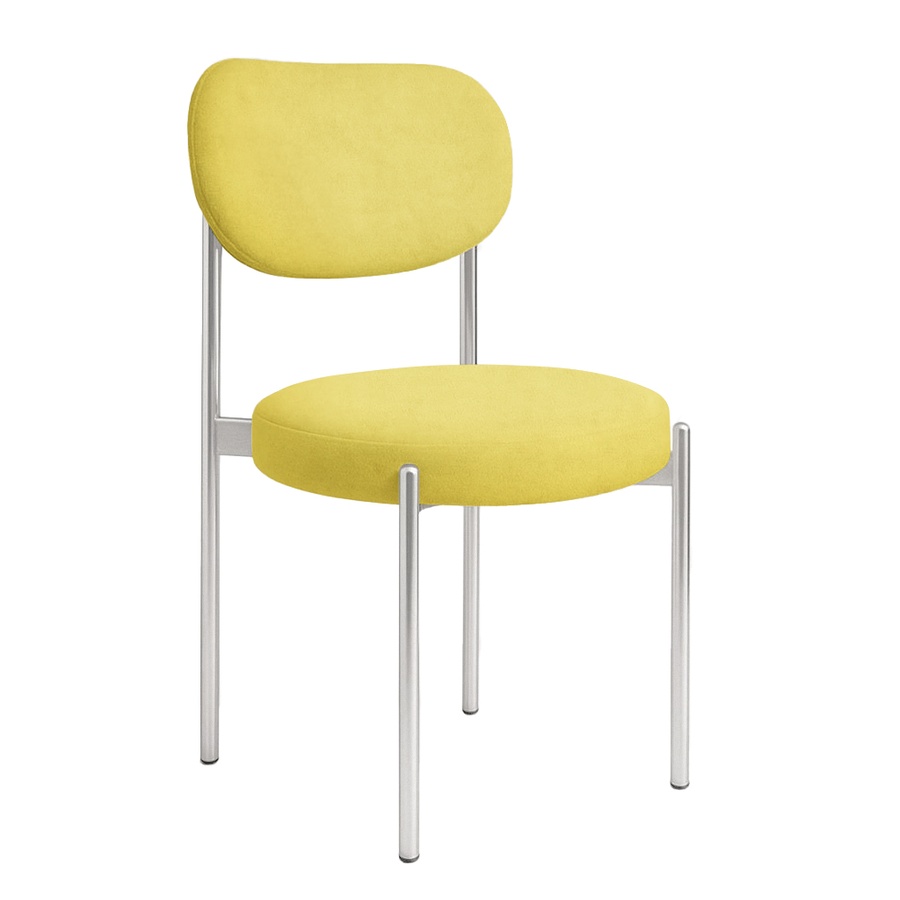 Стул "Марсель" серебряный, спелая дыня бархат - Фото миниатюра 1