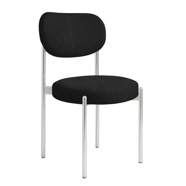 Стул "Марсель" серебряный, черный бархат