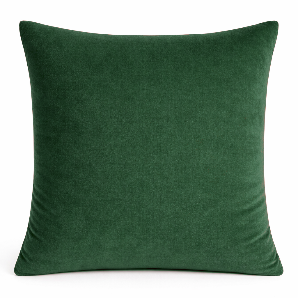 Чехол на подушку "Флафи" зеленый малахит бархат