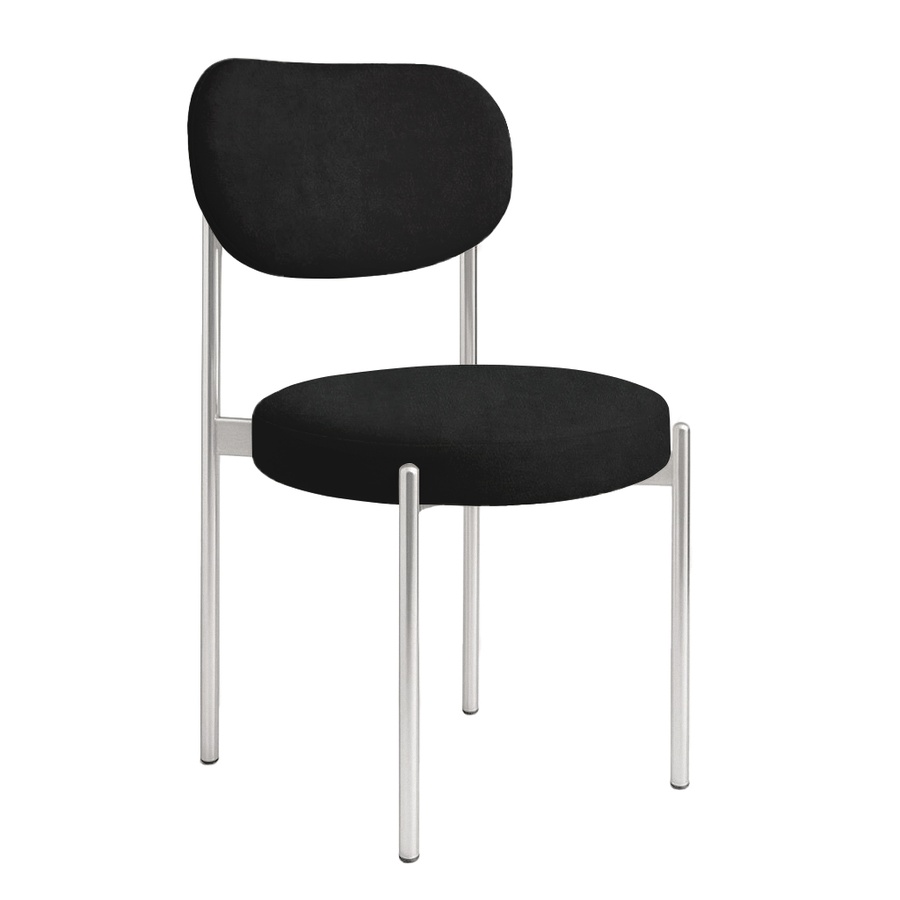 Стул "Марсель" серебряный, черный бархат - Фото миниатюра 1