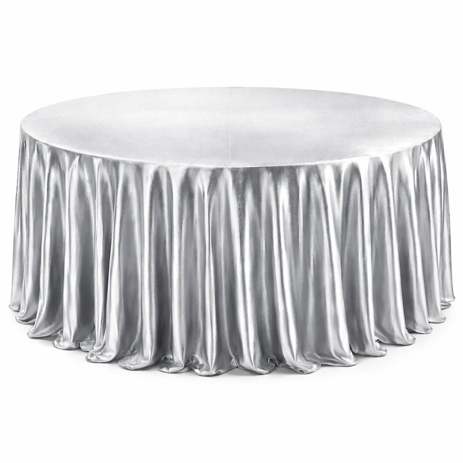 Скатерть "Юми" | серебряная металлик круглая - Фото основное 1