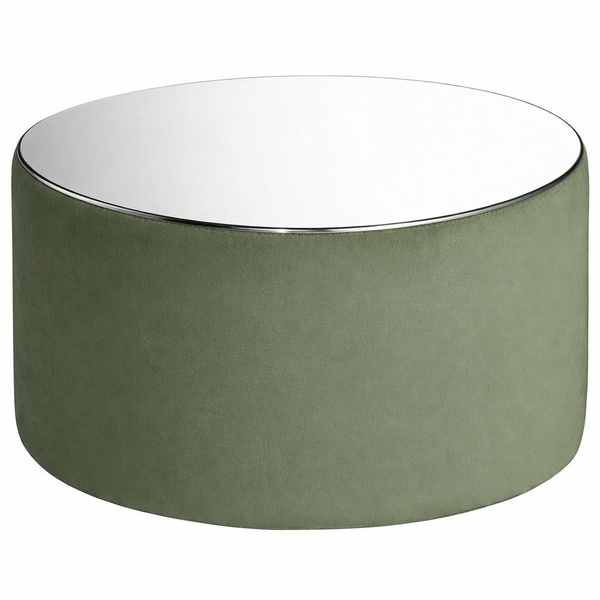 Столик пуфик "Фуфик" миди светло-зеленый бархат