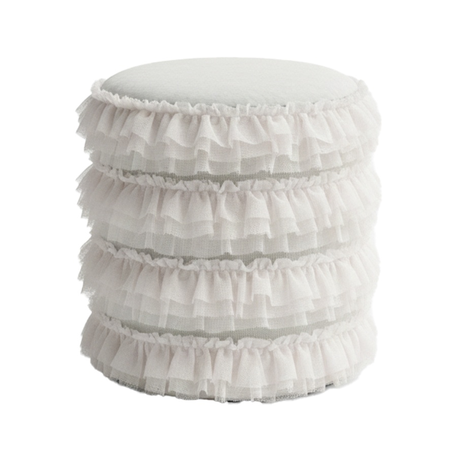 Чехол на пуф с рюшами *пошив на заказ* - Фото миниатюра 1