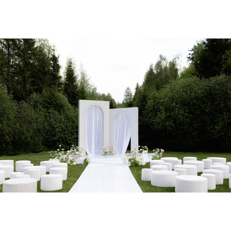 Пуфик "Фуфик" миди жемчужный бархат - Фото миниатюра 2