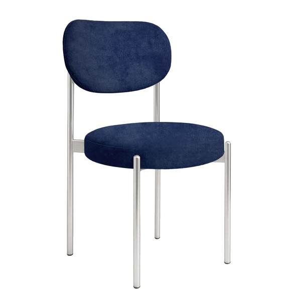 Стул "Марсель" серебряный, темная ночь бархат