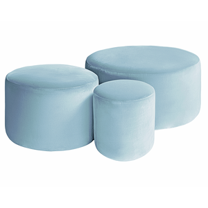 Набор пуфов "Фуфик" аквамарин бархат