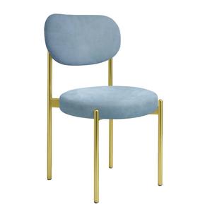 Стул "Марсель" золотой, голубой сапфир бархат